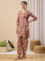 Thumbnail for Janasya Mint A-Line Cotton Co-Ords - Dista