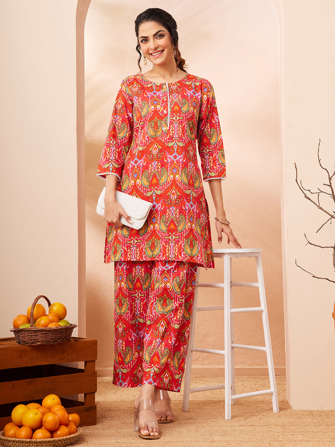 Janasya Multi Straight Cotton Co-Ords - Dista