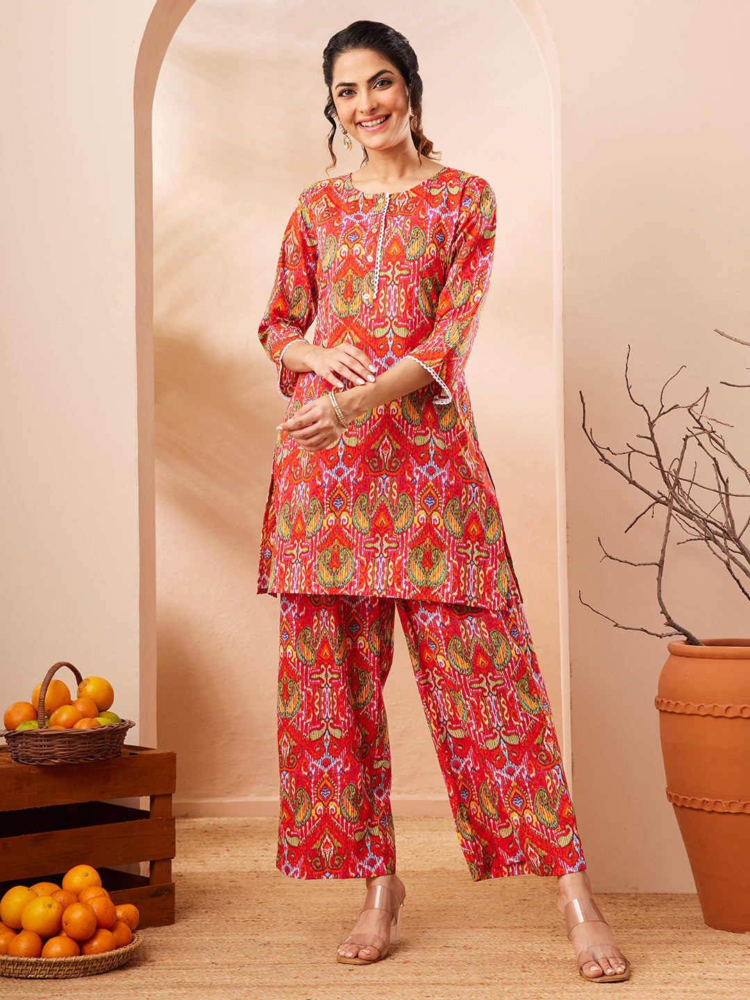 Janasya Multi Straight Cotton Co-Ords - Dista