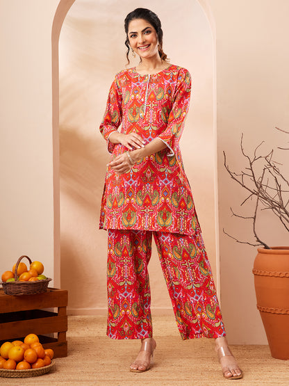 Janasya Multi Straight Cotton Co-Ords - Dista