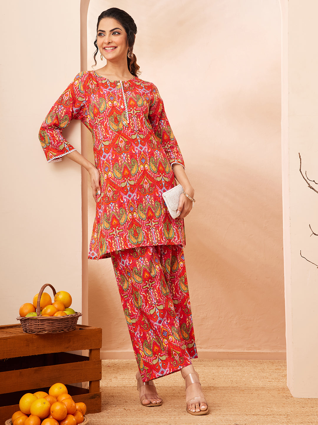 Janasya Multi Straight Cotton Co-Ords - Dista