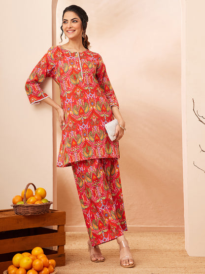 Janasya Multi Straight Cotton Co-Ords - Dista