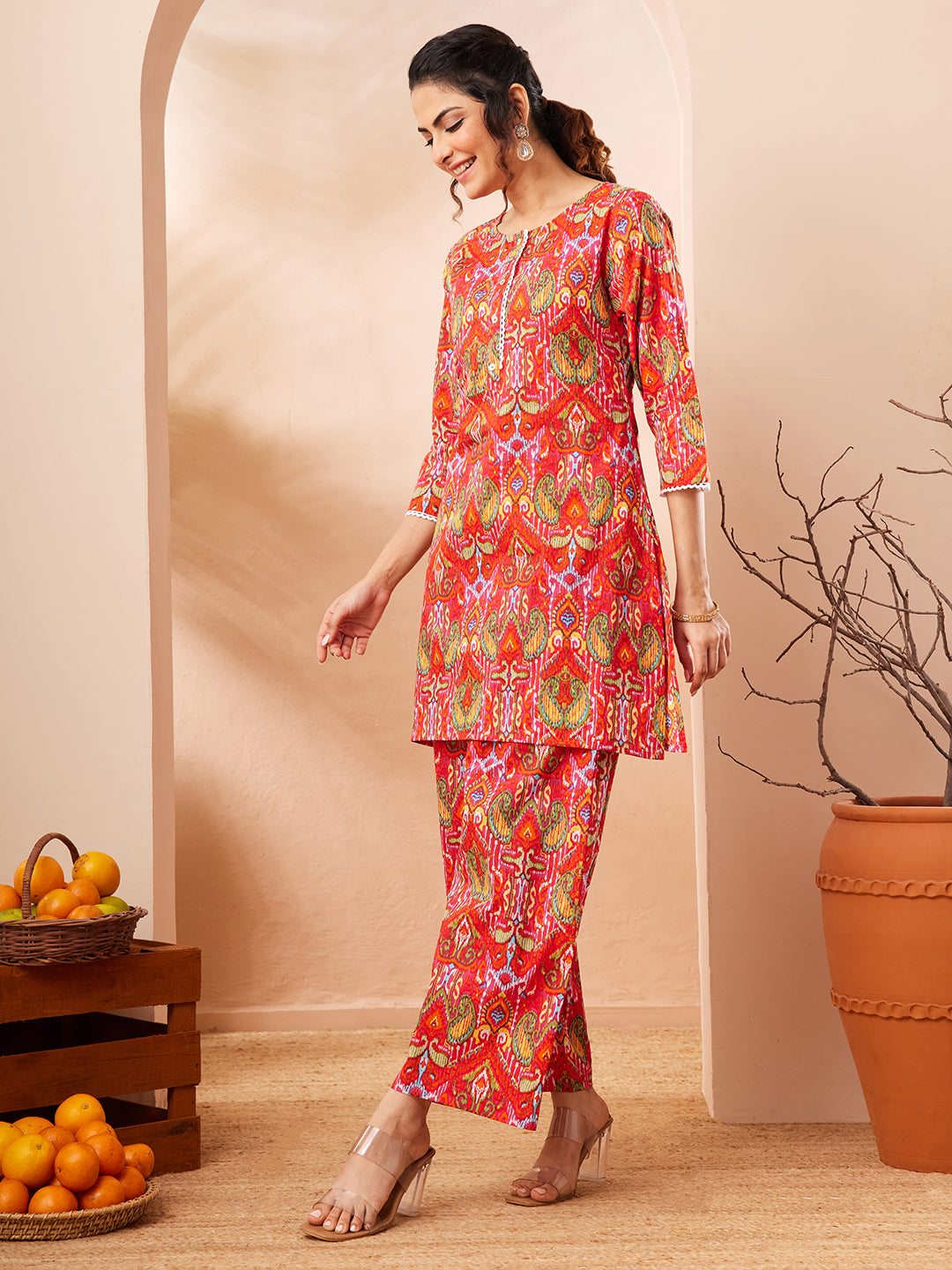 Janasya Multi Straight Cotton Co-Ords - Dista