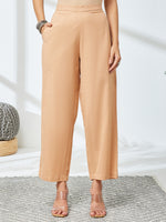 Thumbnail for Janasya Beige A-Line Cotton Co-Ords - Dista