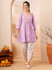 Janasya Lavender A-Line Cotton Co-Ords - Dista