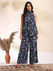 Janasya Black A-Line Georgette Pant Co-ord Sets - Dista