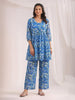 Janasya Blue A-Line Georgette Pant Co-ord Sets - Dista