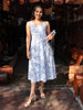 Janasya Light Blue A-Line Cotton Dress - Dista