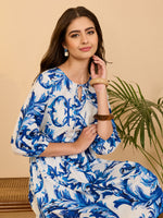 Thumbnail for Janasya White A-Line Cotton Dress - Dista