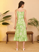 Thumbnail for Janasya Mint A-Line Cotton Dress - Dista