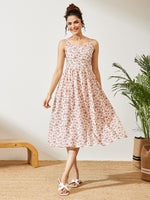 Thumbnail for Janasya Off White A-Line Cotton Dress - Dista