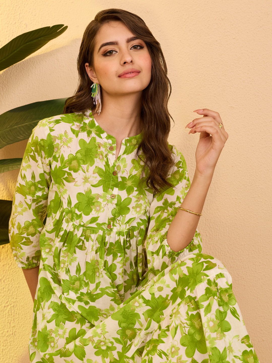 Janasya White A-Line Cotton Dress - Dista