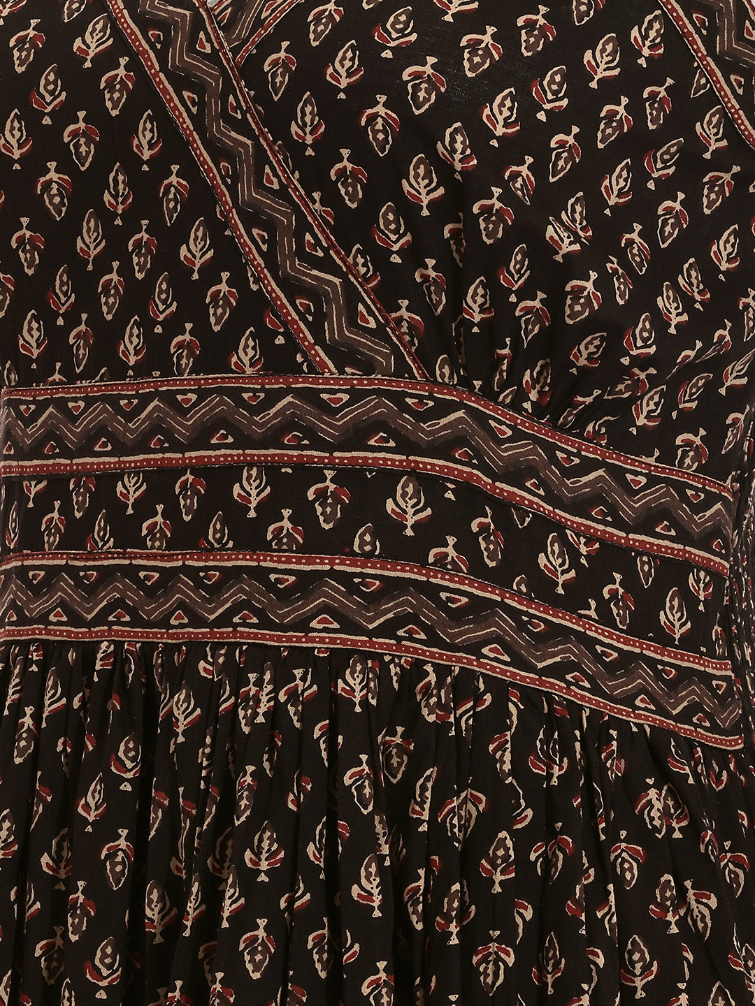 Janasya Brown Tiered Cotton Dress - Dista