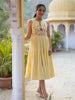 Janasya Yellow Tiered Cotton Dress - Dista