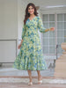Janasya Light Green A-Line Georgette Dress - Dista