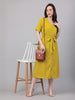 Janasya Lime A-Line Dobby Chiffon Dress - Dista