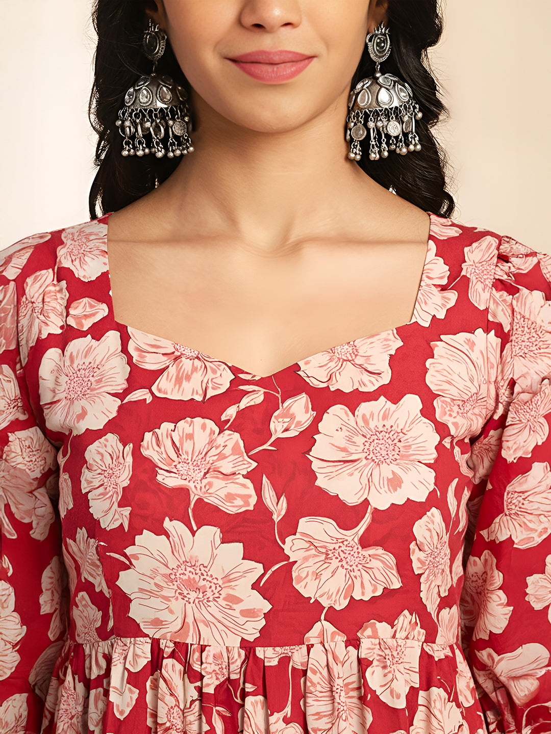 Janasya Pink A-Line Cotton Dress - Dista