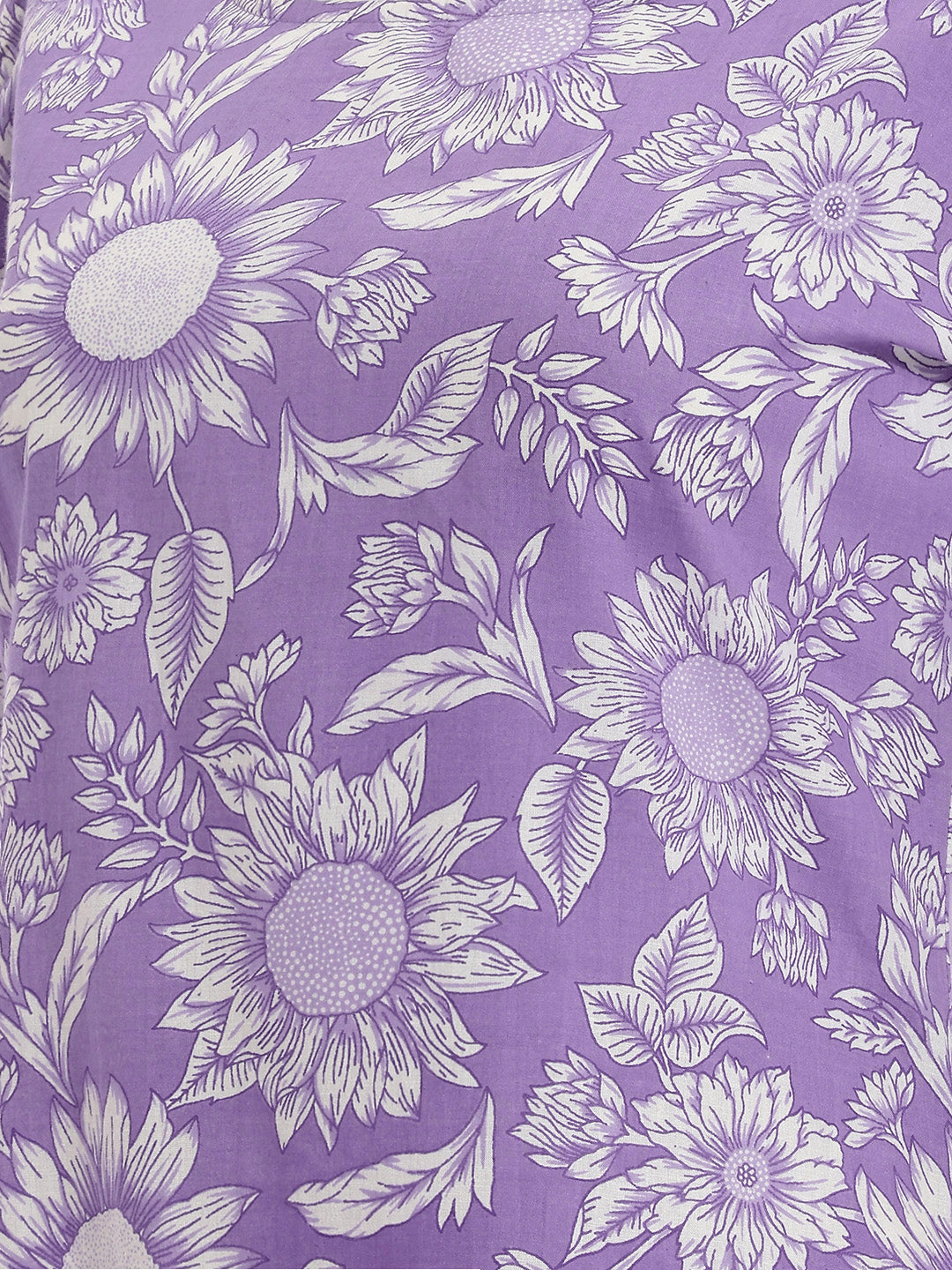 Janasya Lavender A-Line Cotton Dress - Dista