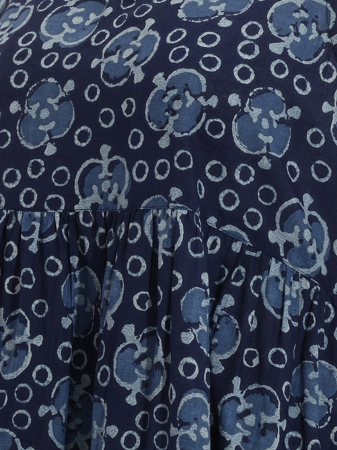 Janasya Indigo Tiered Cotton Dress - Dista