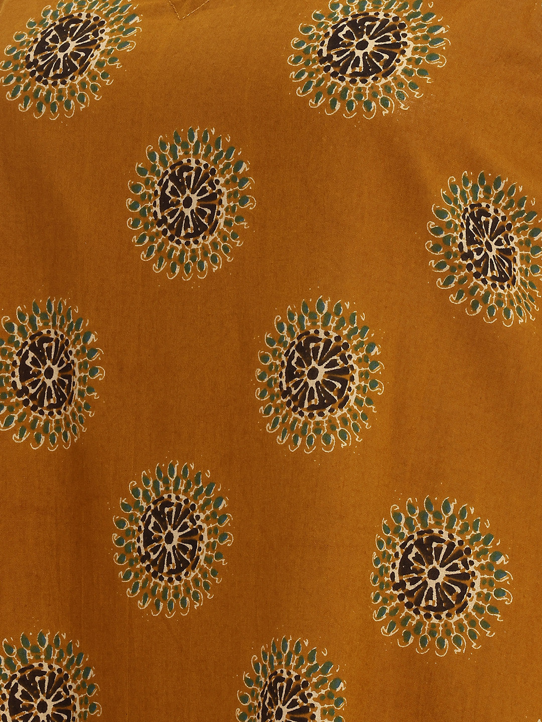 Janasya Mustard A-Line Cotton Dress - Dista