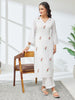 Janasya White Straight Cotton Kurta & Bottom - Dista
