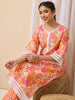Janasya Orange Straight Cotton Kurta & Bottom - Dista