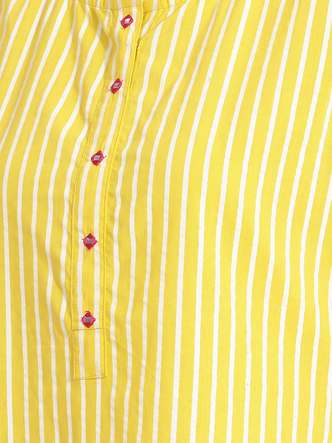 Janasya Yellow Straight Cotton Kurta - Dista