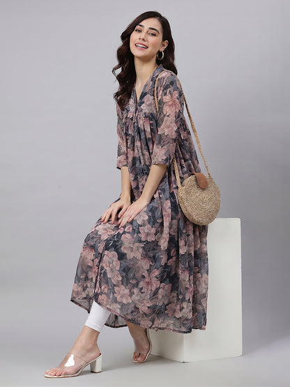 Janasya Multi A-Line Georgette Kurta - Dista