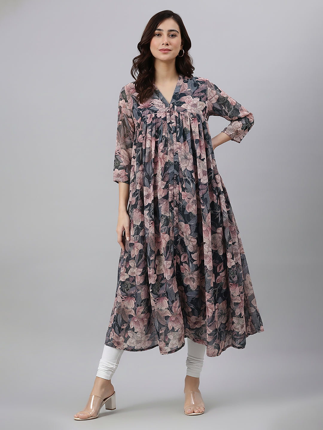 Janasya Multi A-Line Georgette Kurta - Dista