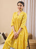 Janasya Yellow A-Line Cotton Kurta - Dista