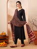 Janasya Black Straight Rayon Kurta,Bottom & Dupatta - Dista