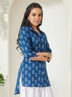 Thumbnail for Janasya Indigo Shirt Cotton Top - Dista