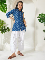 Thumbnail for Janasya Indigo Shirt Cotton Top - Dista