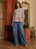Janasya Off White Gathered Cotton Top - Dista