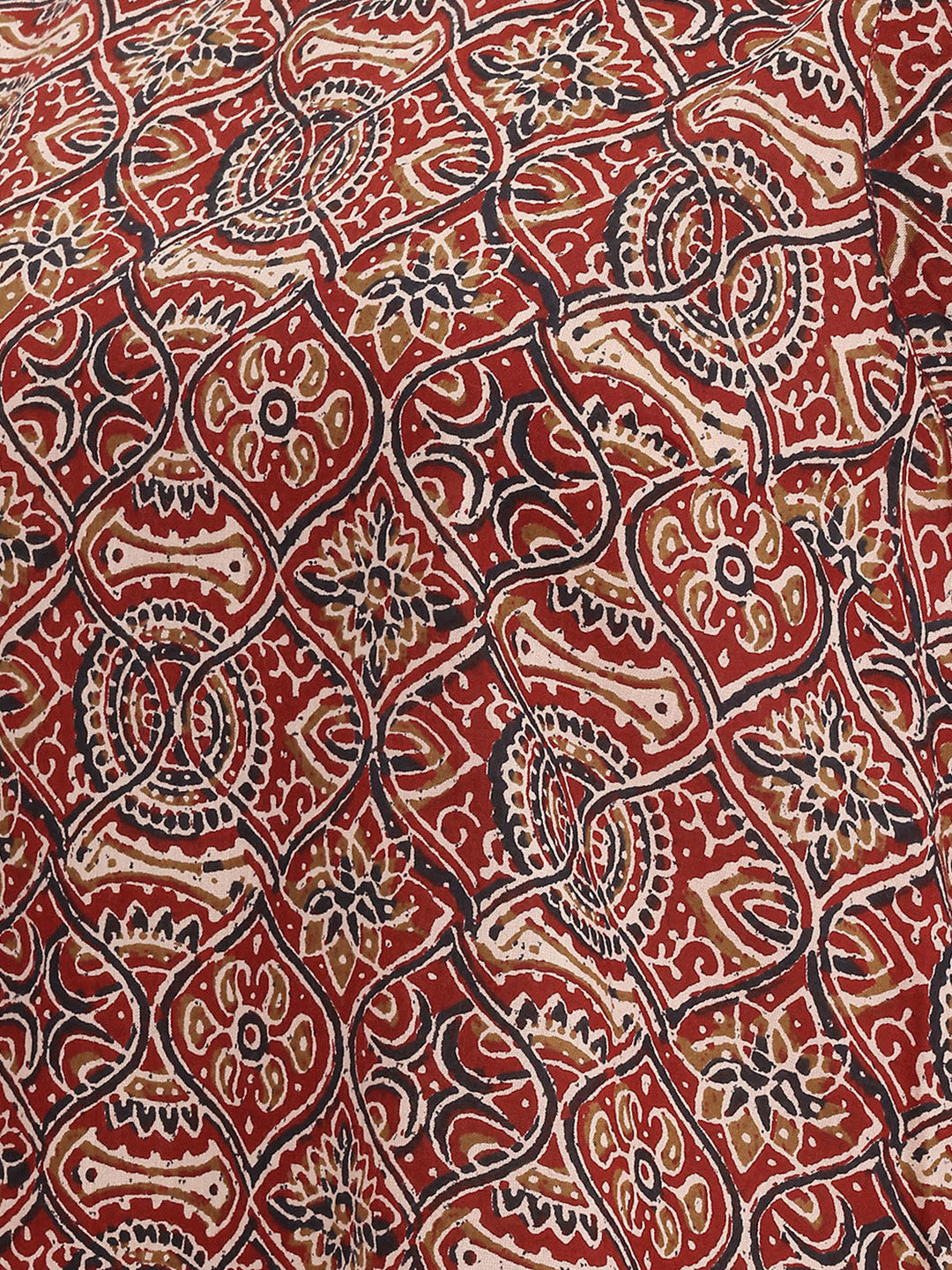 Janasya Red A-Line Cotton Top - Dista