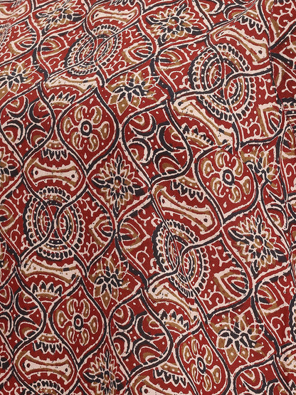 Janasya Red A-Line Cotton Top - Dista
