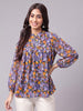 Janasya Multi Gathered Georgette Top - Dista