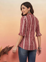 Thumbnail for Janasya Multi A-Line Cotton Top - Dista