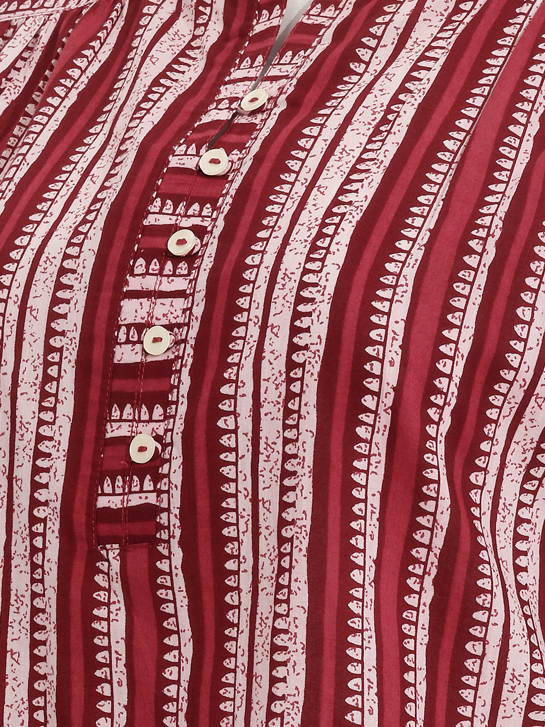 Janasya Multi A-Line Cotton Top - Dista
