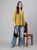 Janasya Mustard Gathered Cotton Top - Dista