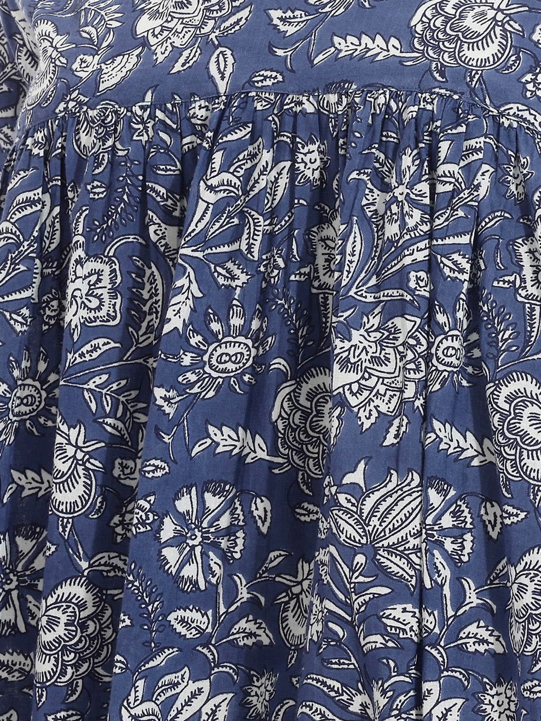 Janasya Blue Peplum Cotton Top - Dista