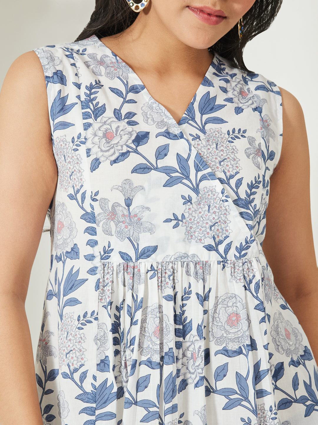 Janasya White A-Line Cotton Tunic - Dista