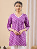 Janasya Purple Straight Cotton Tunic - Dista