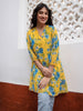 Janasya Yellow A-Line Georgette Tunic - Dista