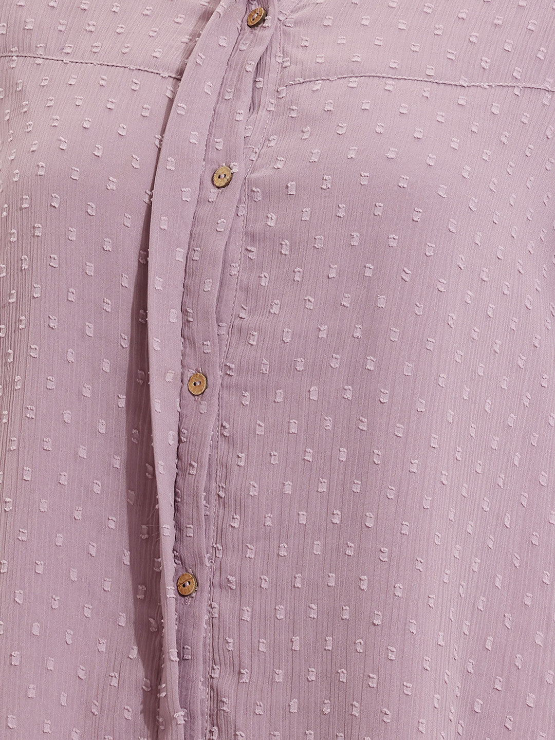 Janasya Lavender A-Line Dobby Chiffon Tunic - Dista