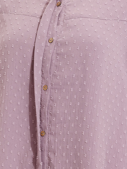 Janasya Lavender A-Line Dobby Chiffon Tunic - Dista