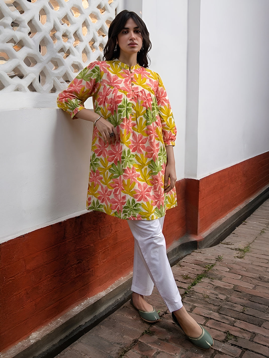 Janasya Multi A-Line Cotton Tunic - Dista