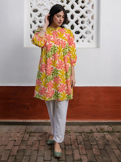 Janasya Multi A-Line Cotton Tunic - Dista