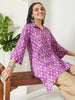 Janasya Purple A-Line Cotton Tunic - Dista
