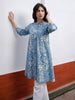 Janasya Sky Blue A-Line Cotton Tunic - Dista